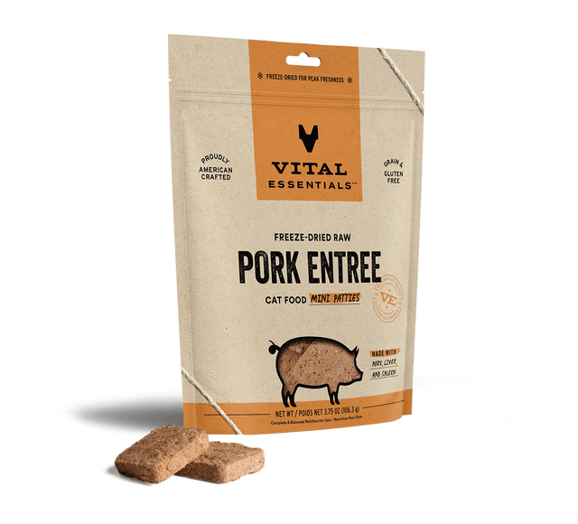 Freeze-Dried Pork Entree Cat Food Mini Patties