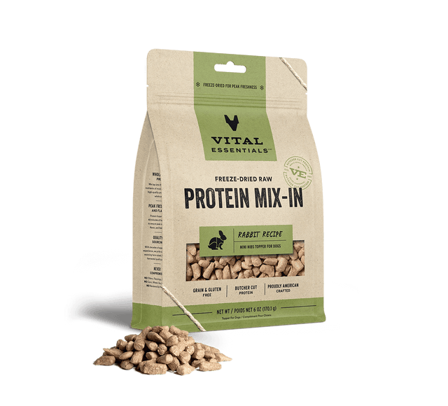 Freeze-Dried Protein Mix-In Rabbit Recipe Mini Nibs Topper for Dogs