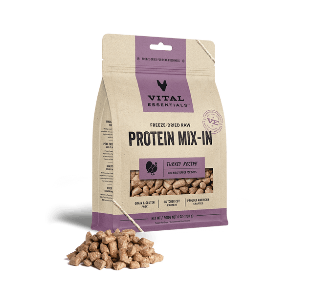 Freeze-Dried Protein Mix-In Turkey Recipe Mini Nibs Topper for Dogs