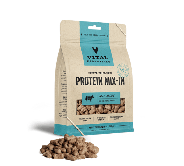 Freeze-Dried Protein Mix-In Beef Recipe Mini Nibs Topper for Dogs