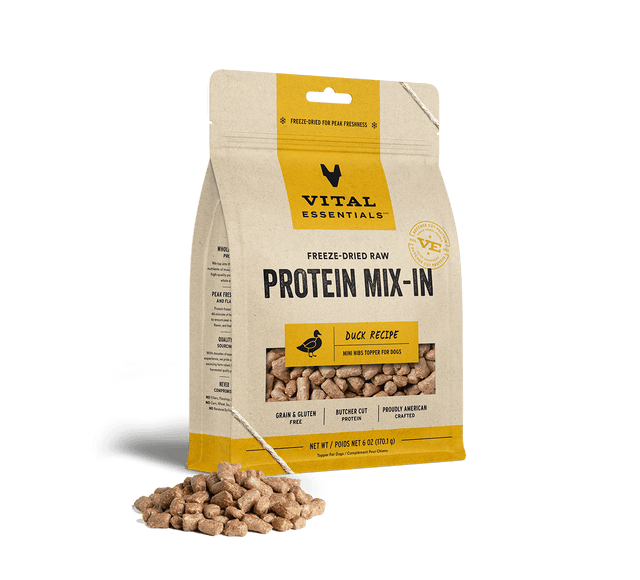 Freeze-Dried Protein Mix-In Duck Recipe Mini Nibs Topper for Dogs